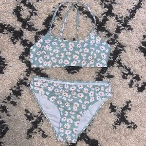 Light green floral bikini
